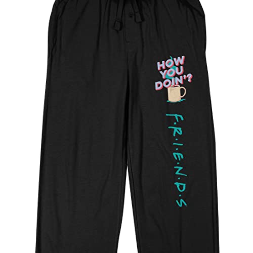 Bioworld Friends TV How You Doin'? Men's Black Drawstring Sleep Pants2
