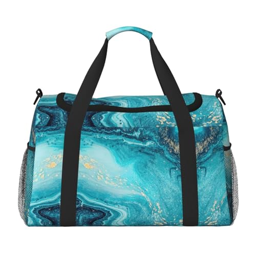 Bolsa de viaje de mármol grande y plegable con tejido impermeable para el deporte