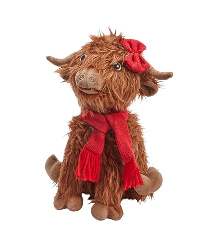 Peluche vache des Highlands douce avec base lestée stable 30 cm