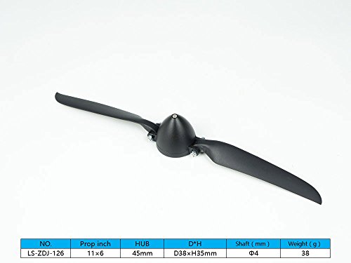 Viloga RC Folding Propeller 11×6 inch w/Spinner Size D38×H35mm, and Motor Shaft Diameter φ4.0 with Nylon Plastic Spinner for RC Plane Drone Remote Control Airplane (11×6, Shaft φ4.0) by Viloga - Image 2