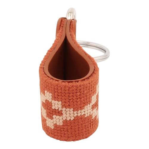 Image of Leather Hand-Stitched Needlepoint Key Fob or Key Chain