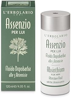 L'Erbolario Absinthium Aftershave Fluid - Absinthium, Tarragon And Genepy - Triple Toning, Moisturizing And Astringent Act...