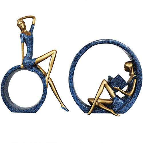 Statue de fille de yoga bleue en cadeau pour meilleur ami passionné de lecture