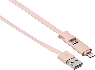 Keendex 1895 pigeg 2-in-1 lightning and micro charging cable, 1 meter - rose