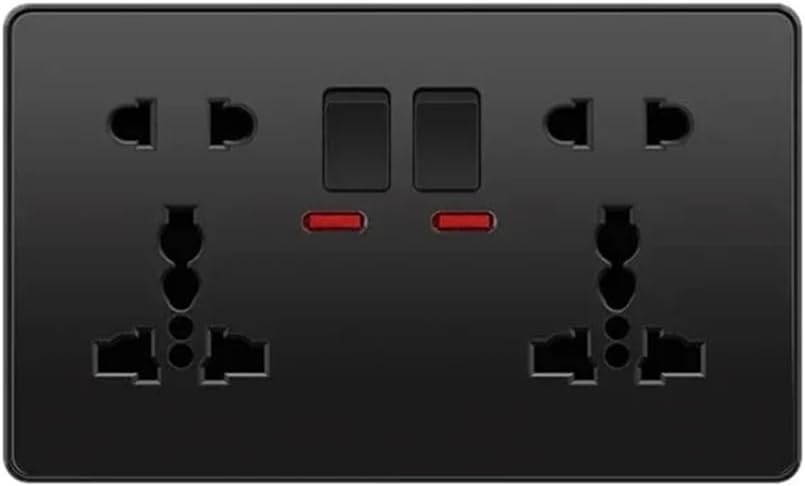 Universal Black USB Type-C 18W Smart Fast Charging Socket Double 5-Pin Power Plug Electrical Wall Socket 2gang10pin UK Standard