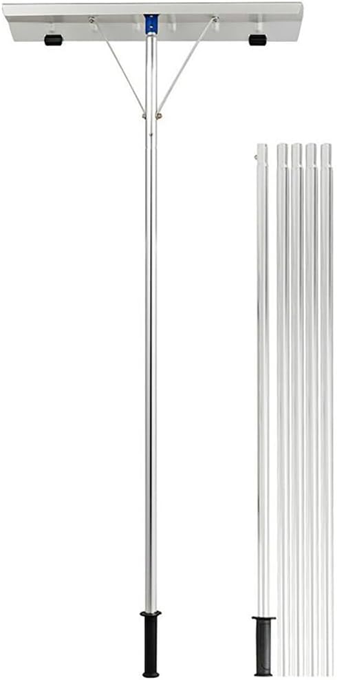 Telescoping Snow Roof Rake, Aluminum Snow Roof Rake, Outdoor Cleaning Tools, Telescopic Pole 147-607cm, Non-Slip Handle, Stable Triangular Structure, No Tool Needed