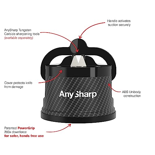 Anysharp Editions - World's Best Knife Sharpener - For Knives And Serrated Blades (Carbon) #TOP3
