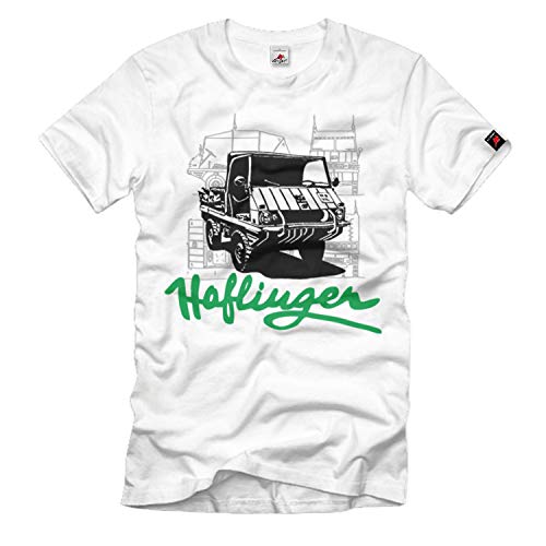 T-shirt Haflinger 4x4 militaire autrichien blanc taille 5XL idéal pour rassemblement auto retro