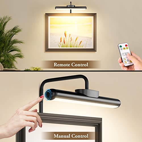 Wireless Picture Light For Wall, 13 Inches Rechargeable Battery Operated Painting Light With Remote, Led Art Display Lights With Dimmable And Timer Set For Frame Portrait Artwork-1 Pack/Black #TOP2