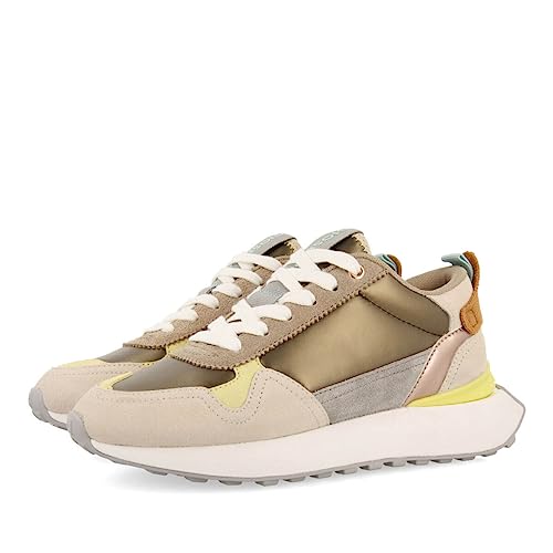Sneakers Retro Doradas con Detalles para Mujer Selkirk