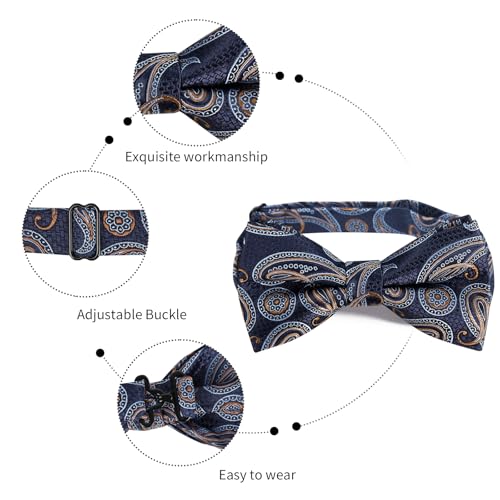 Image of Alizeal Mens 4pcs Vintage Paisley Bow Tie Set