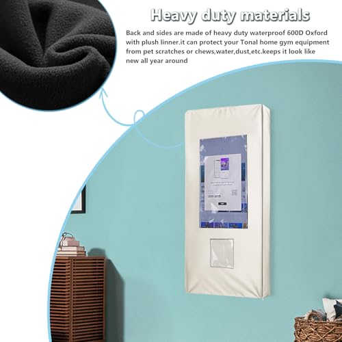 Image of Tonal Home Gym Equipment Cover with Plush Liner,Protective Tonal Accessories Shelf Cover for Workout System,Scratch-Proof,Waterproof,Screen & Monitor Protector for Strength Training Machine(Beige)