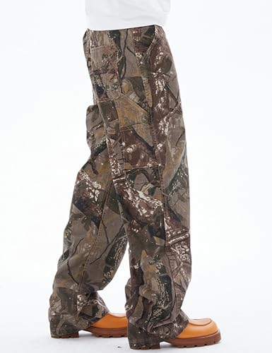 Y2k Mens Camo Cargo Pants Hip Hop Jeans Baggy Joggers Streetwear Oversized Track Pants3
