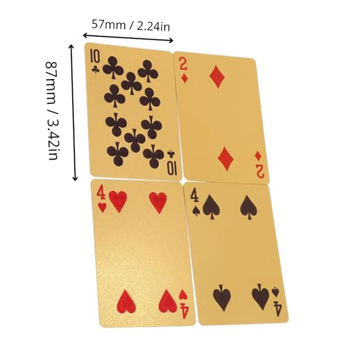 VIFER Pokerkarten wasserdichte Spielkarten Goldfolie Poker Karten Spiele Plastik Poker Spielkarten mit Box für Familien Kartenspiel Party (Prüfen) – Bild 8