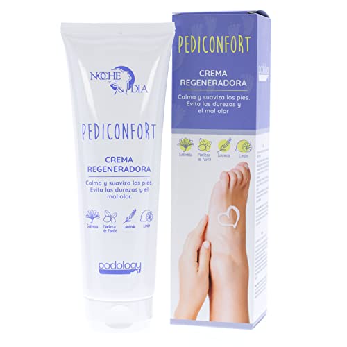Crema pies regeneradora PEDICONFORT, calma y suaviza los pies, evita las durezas y el mal olor. Tratamiento para pies secos, cansados y deteriorados. 250 ml Marca: Noche y Día