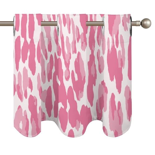Cortinas de cocina para sala de estar con estampado de guepardo y leopardo rosa 5