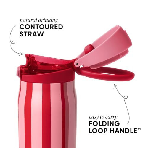 Image of Simple Modern Water Bottle with Straw & Handle | 30oz | Striped