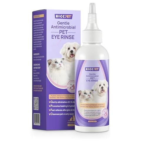 HICC PET Dog Eye Drops 5.1 fl oz Eye Drops for Dogs and Cats Vet-Recommended Dog Eye Infection Treatment to Soothe Eye Infection Allergy, Relieve Dry Eyes Pink Eyes, Dog Tear Stain Cleaner Cover