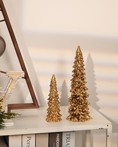 RM-ROOMERS-Resin-Christmas-Tree-Figurines-Clearance2Pcs-Small-Gold-Christmas-Decorative-Figurine-Set-Indoor-Tabletop-Christmas-Tree-Statues-for-Holiday-Desk-Decor-Centerpieces-rnaments-Gifts RM ROOMERS Resin Christmas Tree Figurines Clearance2Pcs Small Gold Christmas Decorative Figurine Set Indoor Tabletop Christmas Tree Statues for Holiday Desk Decor Centerpieces rnaments Gifts