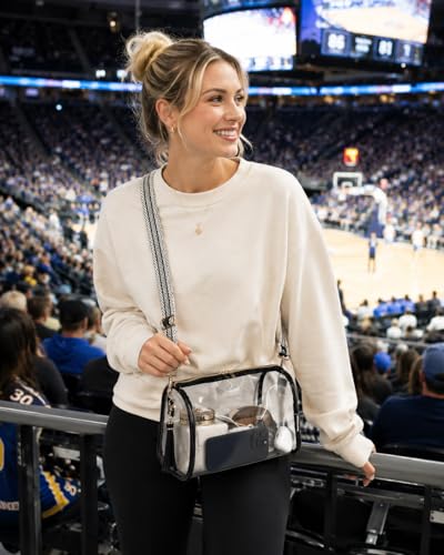Image of Clear Crossbody Bag Stadium Approved Clear Purse - Transparent Messenger Bag with Front Pocket