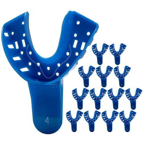 Image of #4, 12PC Tracking Spacer Plastic Dental Impression Trays Small Medium Large Upper-Left Lower-Right
