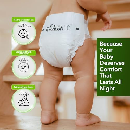 GREENSNUG Bamboo Diaper - Size 2 Latex and Chlorine Free Diapers for Babies - Ultra Soft Bamboo Fiber Leak Proof Diapers with Wetness Indicator - Comfortable for Babies 4 to 24 Months 6 to 11 kg — view 6