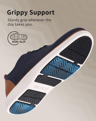 Image of VILOCY Men's Casual Dress Sneakers Lace-Up Oxfords Business Mesh Breathable Walking Shoes Tennis Comfortable