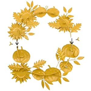 16’’Metal Fall Wreath Wall Decor, Sunflower and Pumpkin Handcrafted Autumn Harvest Door Decoration 16Metal Fall Wreath Wall Decor Sunflower and Pumpkin Handcrafted Autumn Harvest Door Decoration
