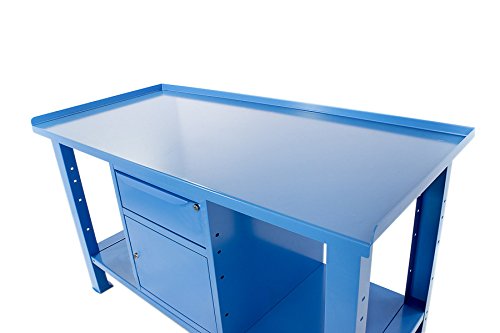 SOGI X3B-10_b BANCO DA LAVORO L 1,5 MT CON PIANO IN ACCIAIO + ANTA E CASSETTO SERIE PROFESSIONALE INDUSTRIA