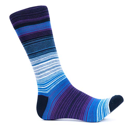 Melvado Mens Dress Socks 4 Pack, Cotton Rich Colorful Patterned Striped Dress Socks3