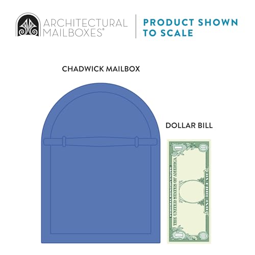 Image of Architectural Mailboxes Chadwick Post Mount Mailbox, Blue, Medium | Galvanized steel build for outside with weather-resistant build and rust-resistant powder-coat finish. USPS approved.