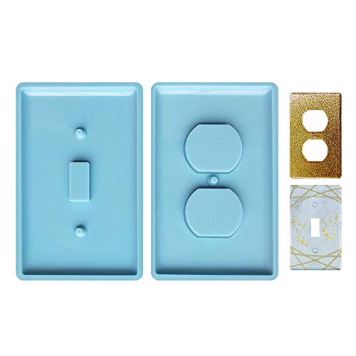 2Pcs Light Switch Cover Resin Mold, Switch Socket Panel Plaster Mold,Light Switch Mold, Silicone Mould Epoxy Mold for DIY Jewelry Craft