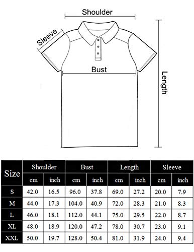 GNRSPTY Polo à Manches Courtes pour Homme Casual T-Shirt Slim Fit T-Shirt Golf Tennis Polos S-XXL,Blanc 2,L - Image 8