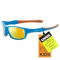uvex sportstyle 507 - Sonnenbrille für Kinder - 100% UVA-, B, C Schutz - inkl. Kopfband - blue-orange/orange - one size