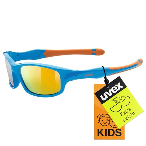 uvex sportstyle 507 - Sonnenbrille für Kinder - 100% UVA-, B, C Schutz - inkl. Kopfband - blue-orange/orange - one size