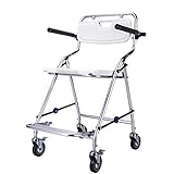 Tragbarer faltbarer Toilettenstuhl mit Armlehnen und Rädern, ideal für ältere Menschen, Behinderte und verletzte Personen