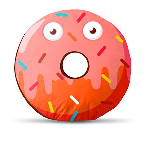 Image of Kesar Enterprises Donut /Doughnut Cushion /Pillow | Velvet Fabric|Birthday Gifts | Soft Toys | Suitable for Wheelchair, Car Seat, Home or Office for Kids Cushion | Size 14x14 inches