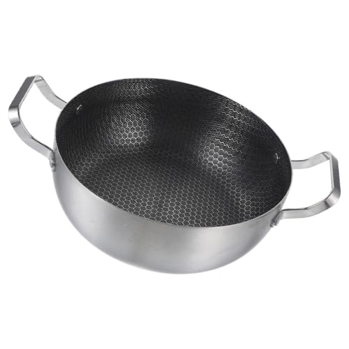 Holibanna Cacerola Inoxidable Asa Doble Olla de Cocina Antiadherente para Sopa y Guisos para Hogar y
