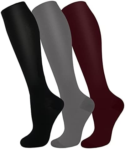 FuelMeFoot 3 Pack Copper Compression Socks - Compression Socks Women & Men Circulation - Best for Medical,Running,Athletic