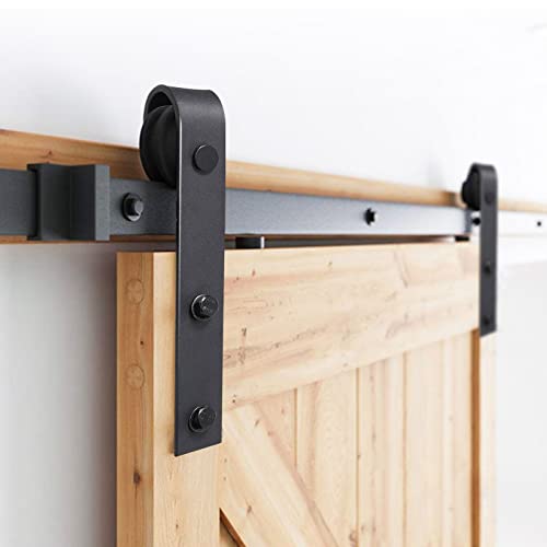Gimisgu Schiebetürbeschlag Set Schiebetürsystem Rechteck|244cm Schiebetür Schiene|Gewichtskapazität 150kg|für holz Schiebetür, Holztür, Schiebetür Cover