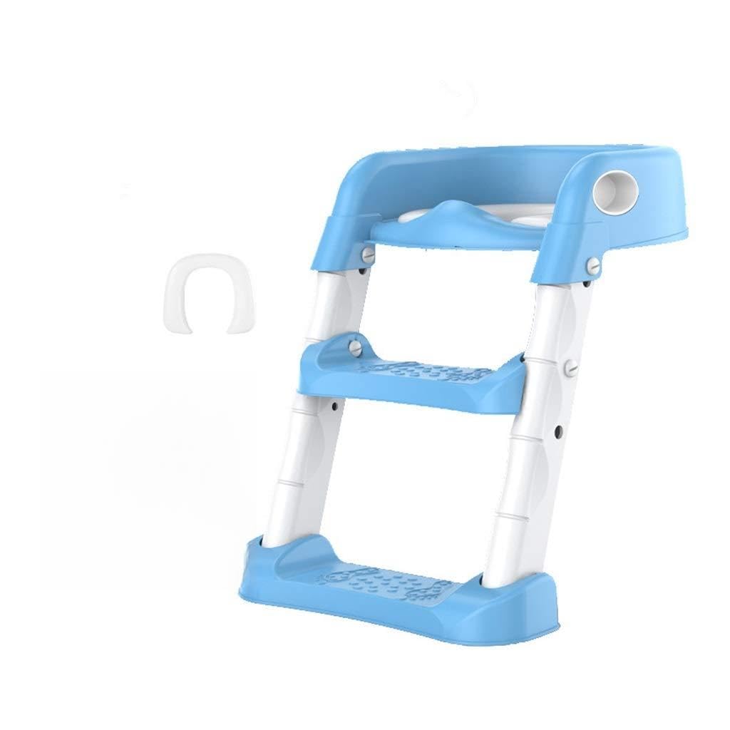 Riduttore WC Bambini, Ergonomia Anti Scivolo Bagno Potty Assistant Assistant Portatile Regolabile Pieghevole Sgabello per Bambino Unisex (Colore : Blu, Dimensione : Soft Cushion)