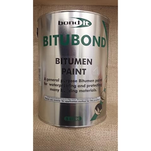 2 x 5LTR Bitubond Black Bitumen Paint - roof repair waterproofing all weather paint Coating Cover
