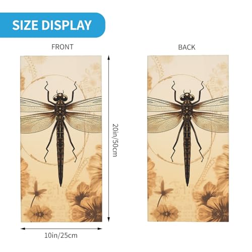Neck Gaiter Face Mask UV Protector Scarf Breathable Windproof Face Cover Dragonfly on sunflower Balaclava Summer Cooling Gator Cover Seamless Bandana Head Wrap for Men Women3