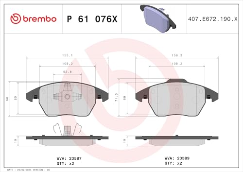 Brembo P 61 076X Brake Pad - 4