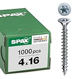 Spax – Vis universelle, tête fraisée,, 4 Cut, T-Star plus en T, galvanisé Blank a2j – 1191010350155, 0/1049/001/ 4,0/ 16/ /01