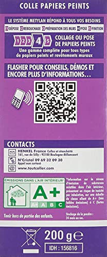 Metylan – 156816 – Kleber verstärkt – Schwerer Tapeten – SPECIAUX und Vinyl – Paket 200 g