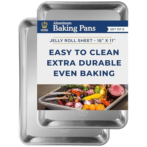 Ultra Cuisine Jelly Roll Baking Sheet Pan Set of 2