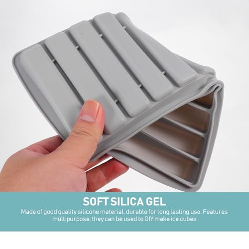 Molde de Silicona para Cubos de Hielo con Tapa Gris miniatura 6