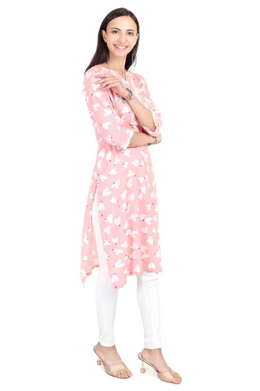 Image of Women's Rayon Kurta - Ethnic Wear Straight Kurti for Daily, Office & Festive Use