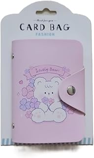 حامل بطاقات عصري مع اغلاق كبس، متعدد الالوان (بينك 3)